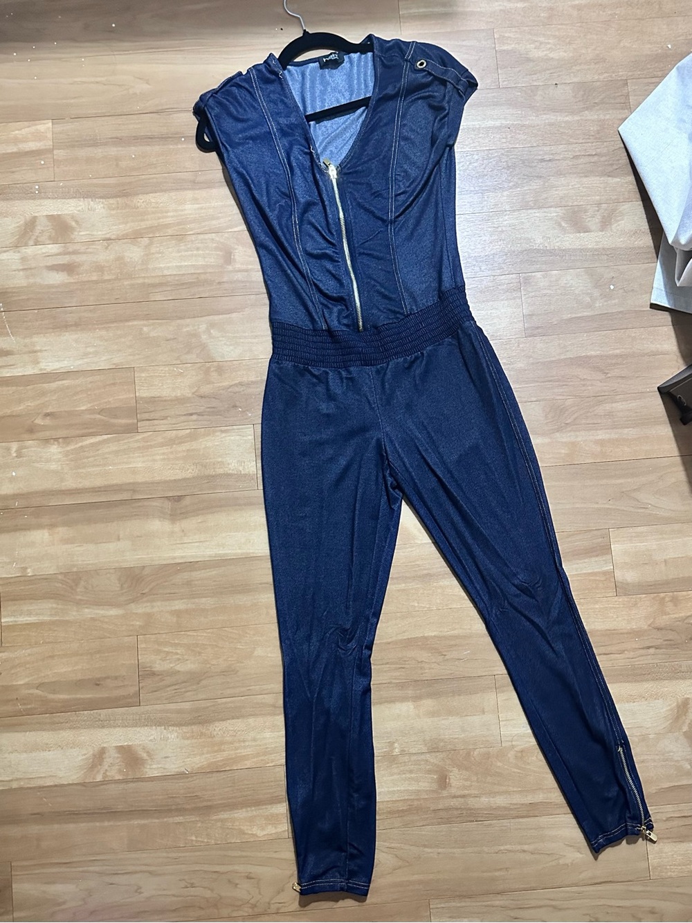 Women’s Navy Sleeveless Zip-Front Jumpsuit